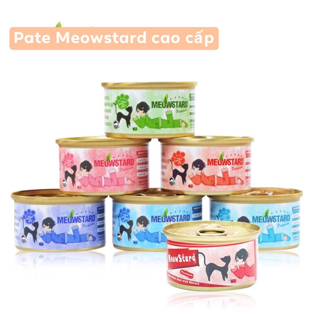 Thức ăn dạng lon Meowstard cao cấp cho mèo