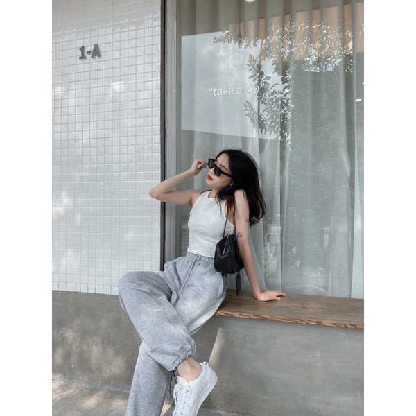 Áo ba lỗ form croptop lên dáng siêu quyến rũ vải thun tăm mềm mịn màu basic tập gym yoga cá tính