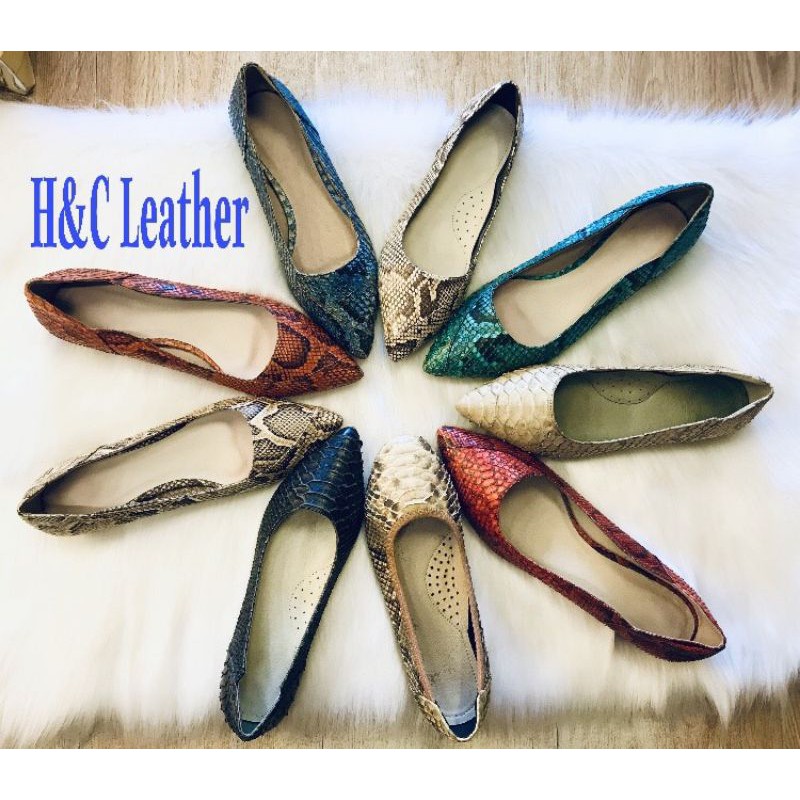 Giày nữ búp bê da trăn thật 100%