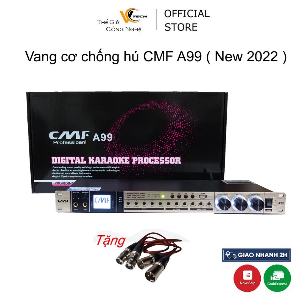 Vang Cơ CMF A99 mới nhất 2022 (Tặng 2 Dây CANON) Chống Hú Tốt. Kết Nối Quang Học OPTICAL, BLUETOOTH, USB, AUX1,AUX2