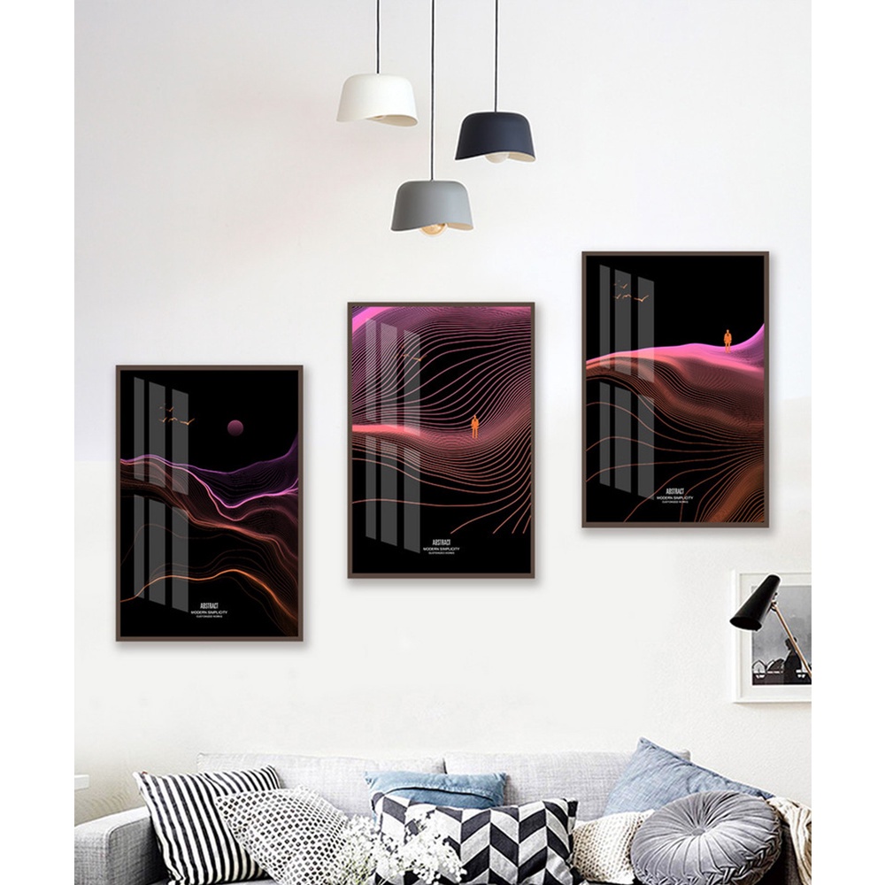 In hình ép gỗ Laminate TRANH TRỪU TƯỢNG - Mẫu 37 (3 HCN 3x20x30, 3x30x40, 3x40x60). In ảnh theo yêu cầu