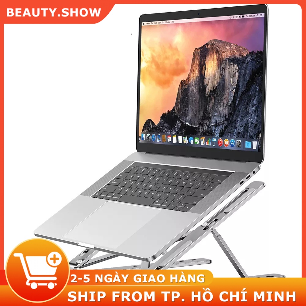 Giá đỡ LAPTOP, MACBOOK, IPAD bằng nhôm có thể điều chỉnh được độ cao, đế tản nhiệt kê laptop nhôm