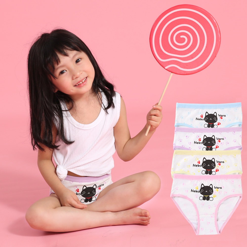 Set 4 quần lót cotton SMY mềm mại cho bé gái từ 2-12 tuổi