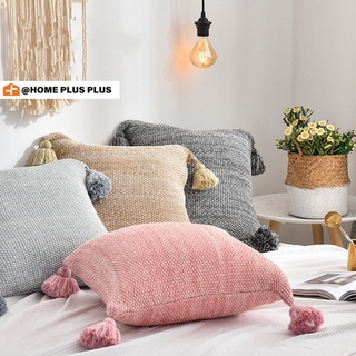 Vỏ Gối Tựa Lưng Sofa Phối Tua Rua Phong Cách Bắc Âu