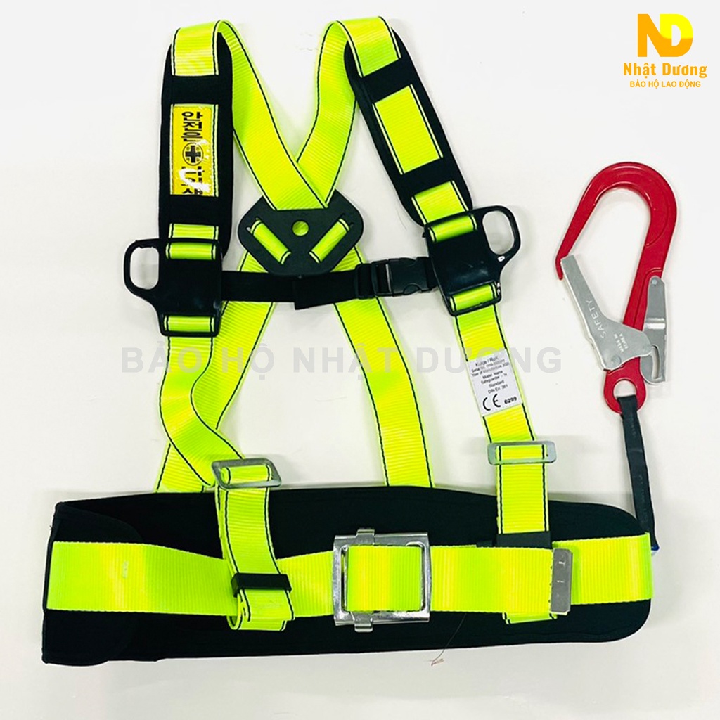 Dây đai an toàn bán thân hộp thu rút tự động BT08 giảm xóc móc nhôm, Dây bảo hộ lao động Nhật Dương cao cấp