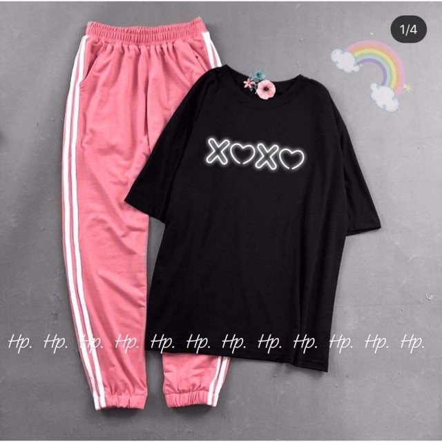 Sét áo X tim X tim+ quần 3 sọc THU876