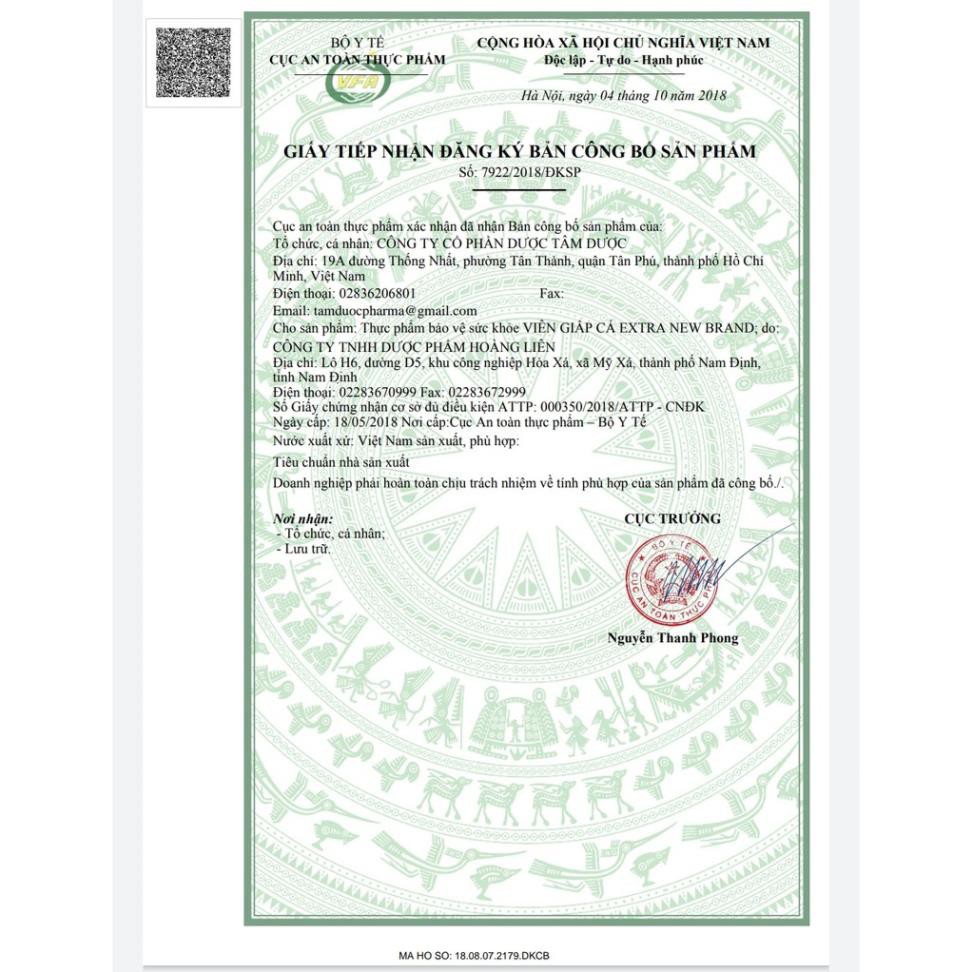 Viên Giấp Cá extra