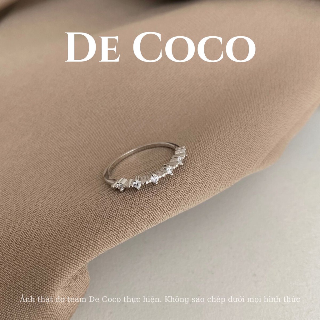 Nhẫn bạc nữ DECOCO ACC Flory đính đá