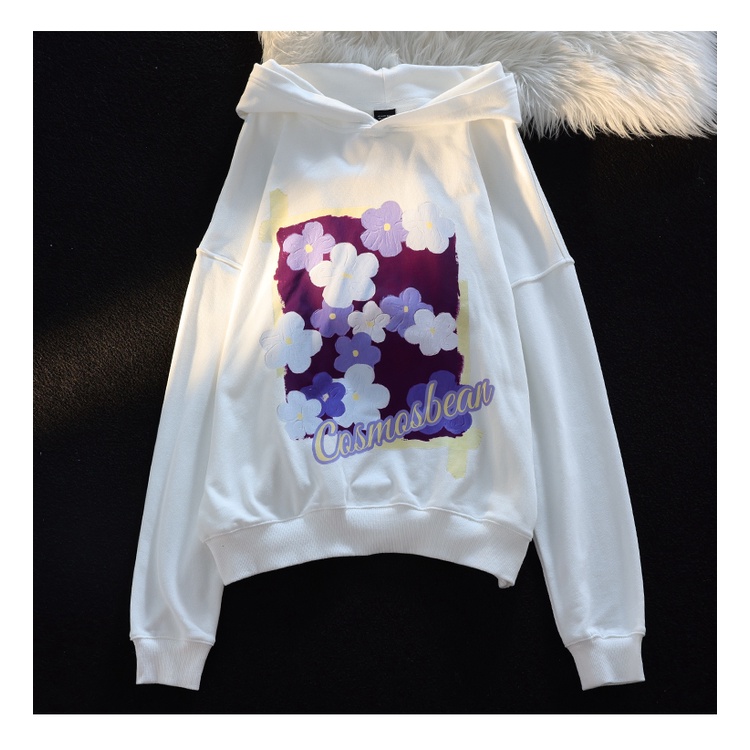 NRVP Áo Hoodie Tay Dài Oversize In Họa Tiết Phong Cách Hàn Quốc Kiểu Mới Cho Nam / Nữ