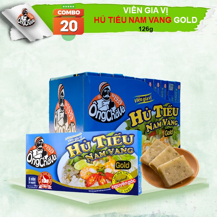 Combo 20 Hộp Viên Gia Vị Hủ Tiếu Nam Vang Gold Ông Chà Và 126g (Nguyên lốc)