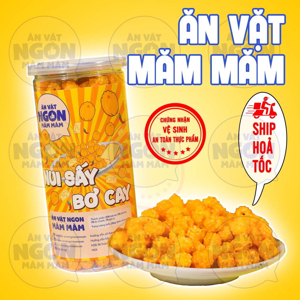 Nui sen sấy bơ cay thơm giòn 280gr Đồ Ăn Vặt Măm Măm - Món ăn của tuổi thơ