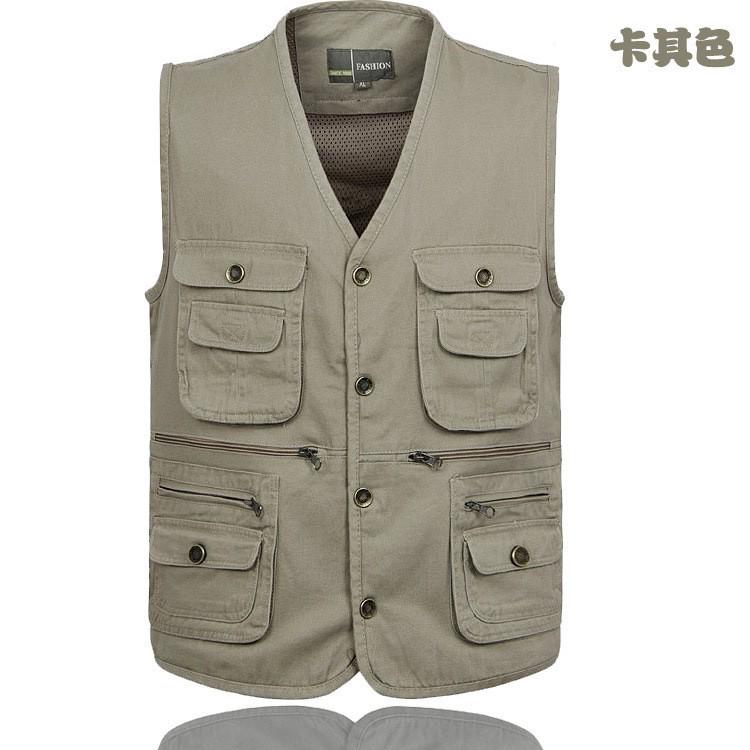 Áo Ghi-Lê Cotton Nhiều Túi Phong Cách Mùa Thu Thời Trang Cho Nam