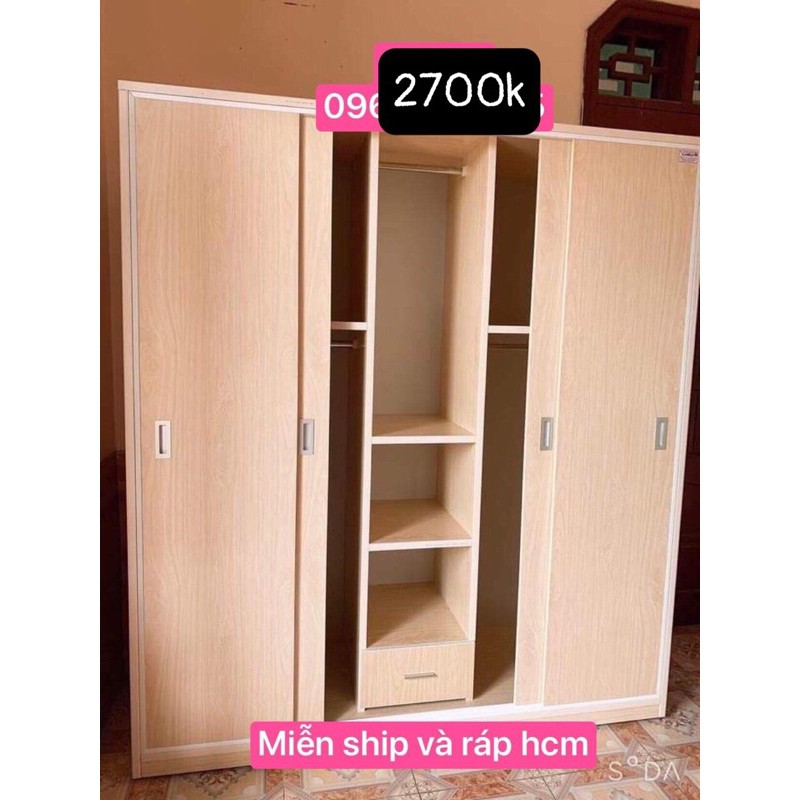 Tủ nhựa đài loan 4 cánh lùa miễn ship hcm 20km