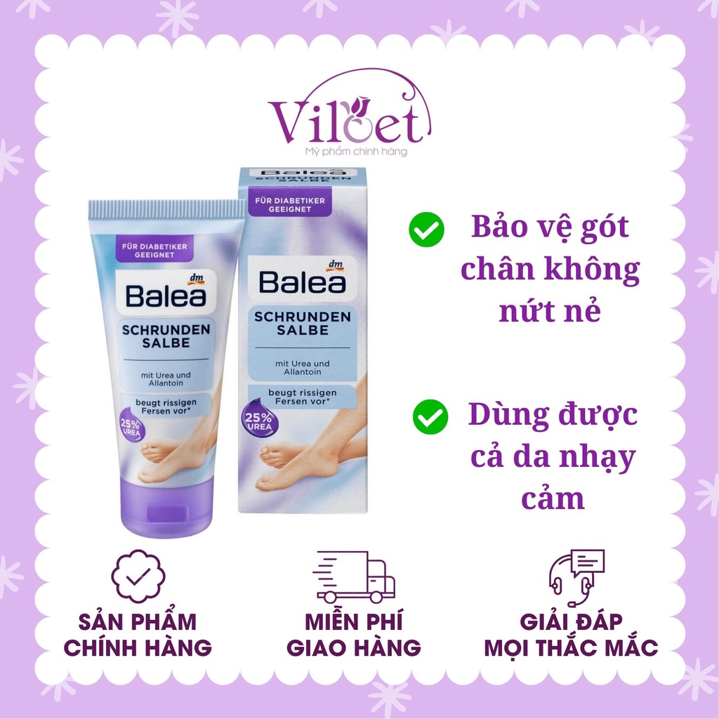 Kem dưỡng da chân Balea Đức 50ml giảm khô nứt nẻ gót chân, cấp ẩm da mềm mại - Shop Viloet