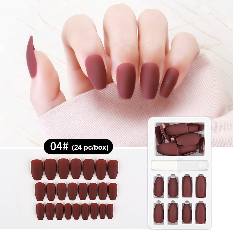 Bộ 24 móng tay giả phong cách đơn giản