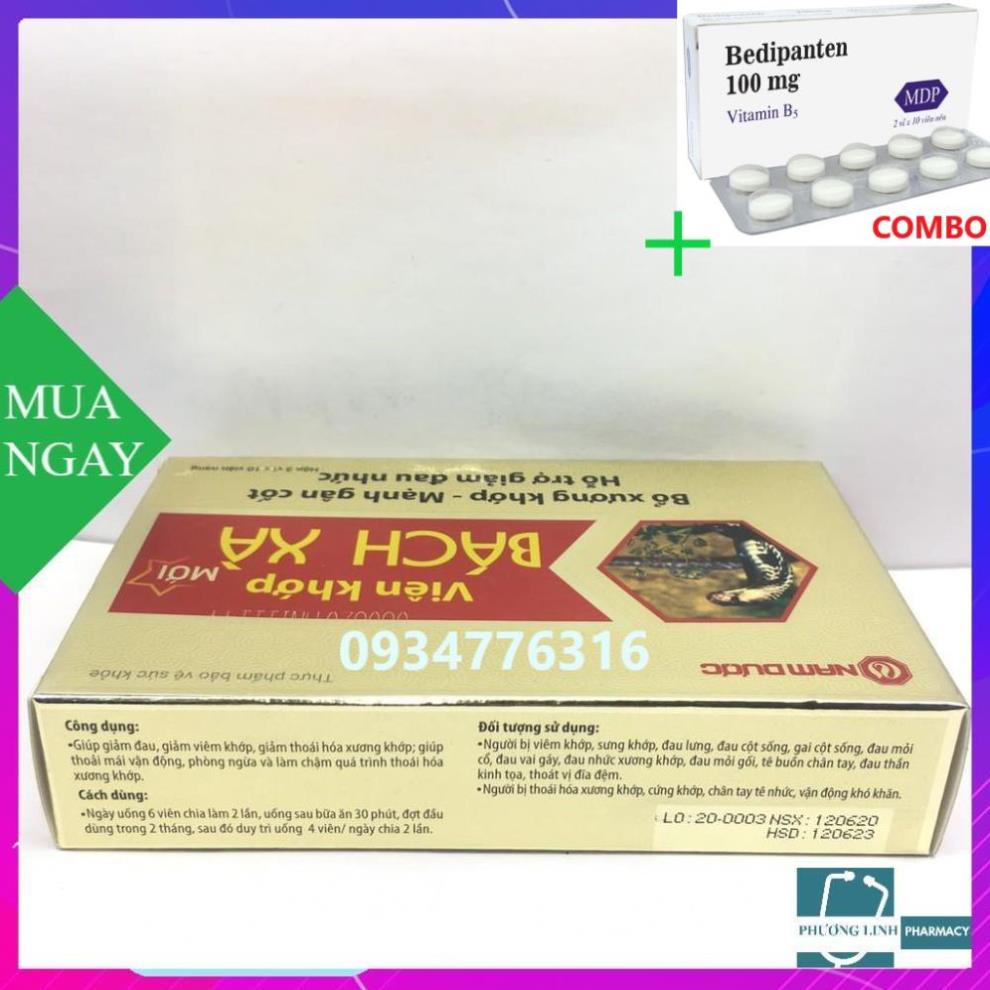 Combo Bedipanten 100mg +  Viên khớp bách xà hộp 3 vỉ x 10 viên