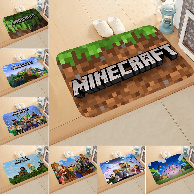 Thảm Lót Sàn Nhà Tắm/ Toilet In Họa Tiết Trò Chơi Minecraft Độc Đáo Trang Trí Nhà Cửa
