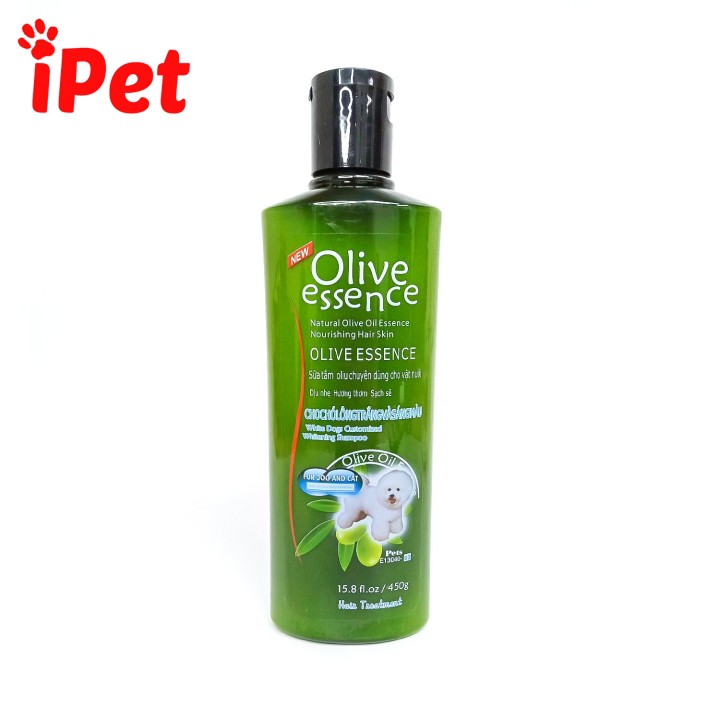 Sữa Tắm Cho Chó Mèo Olive Essence Khử Mùi Dưỡng Lông Diệt Ve Rận 450ml - iPet Shop