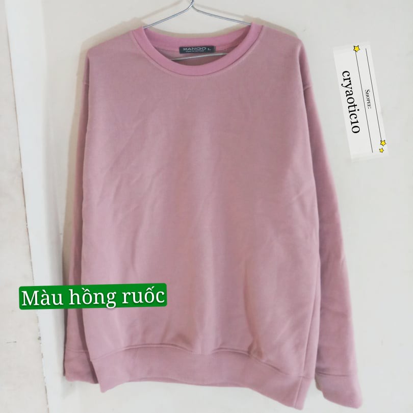 [7 MÀU - ĐỦ SIZE] Áo sweater nỉ trơn basic unisex