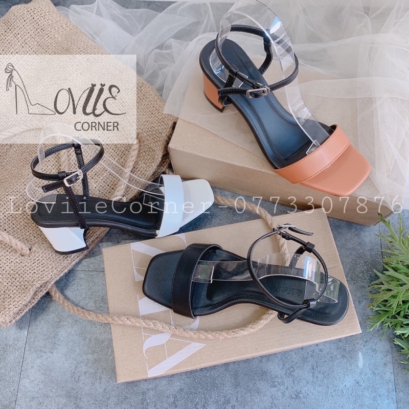 SANDAL CAO GÓT 5CM LOVIIECORNER - SANDAL NỮ 5 PHÂN QUAI MẢNH GÓT VUÔNG - GIÀY CAO GÓT ĐẾ VUÔNG 5CM NỮ G201215