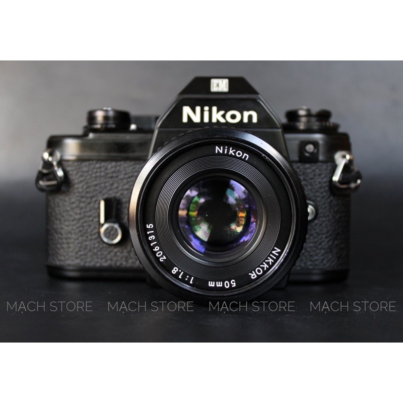 MÁY ẢNH FILM NIKON EM + LENS NIKON 50MM F/1.8 AIS Pancake