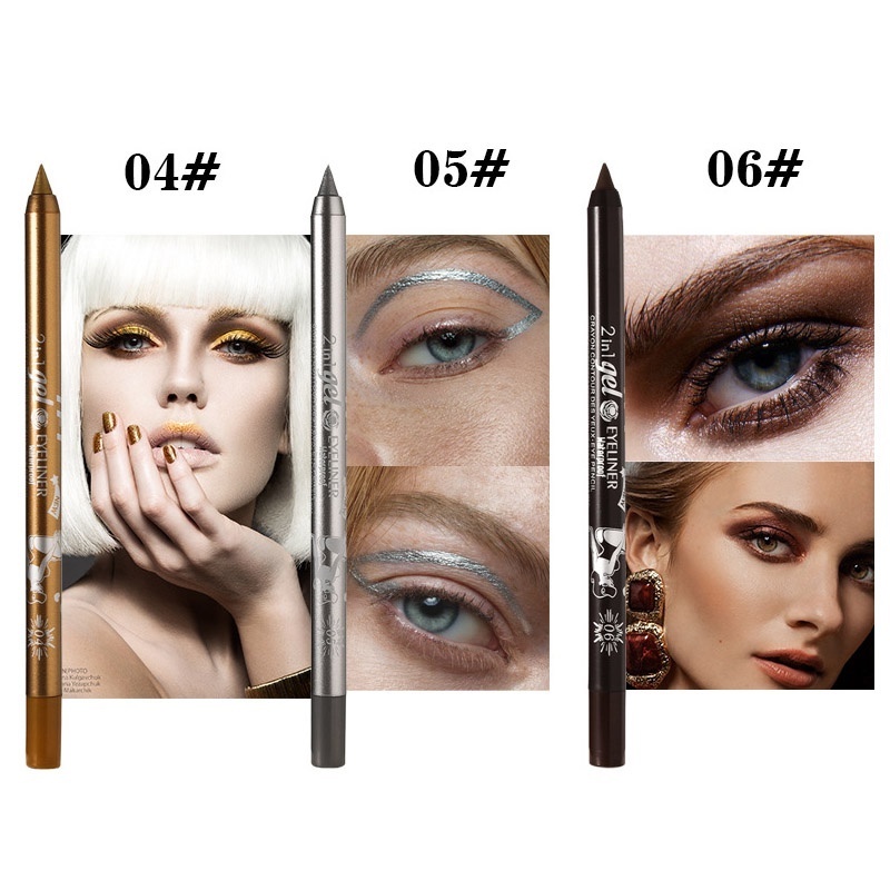 [Hàng mới về] Bút kẻ mắt và môi 2 trong 1 chống thấm nước lâu trôi nhanh khô
