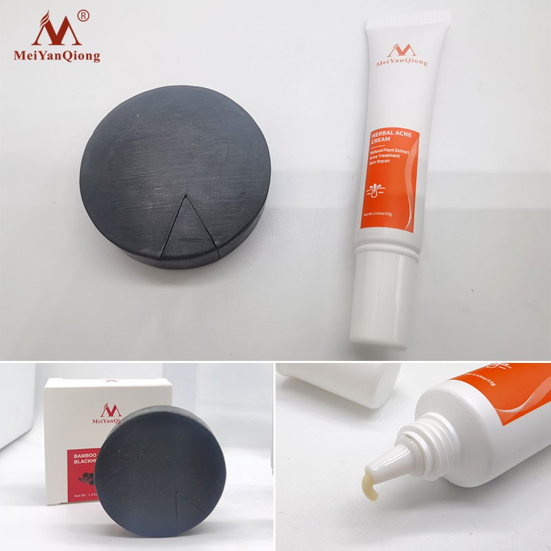 MeiYanQiong Facial Set: Repair Cream + Bamboo Charcoal Handmade Soap 15g+40g