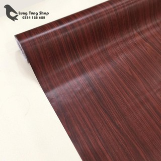 [ 100cm x 120cm ] Decal vân gỗ nâu đỏ - có keo