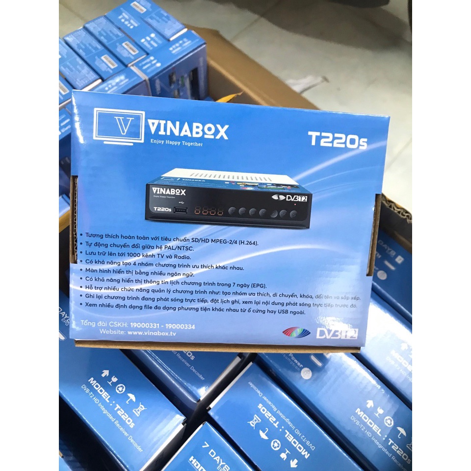 Đầu thu kỹ thuật số VINABOX T220s Xem 72 kênh truyền hình VTV, VTC.