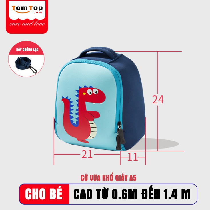 [Mã 267FMCGSALE giảm 8% đơn 500K] Balo Trẻ Em TOCHANG Khủng Long BLTE05