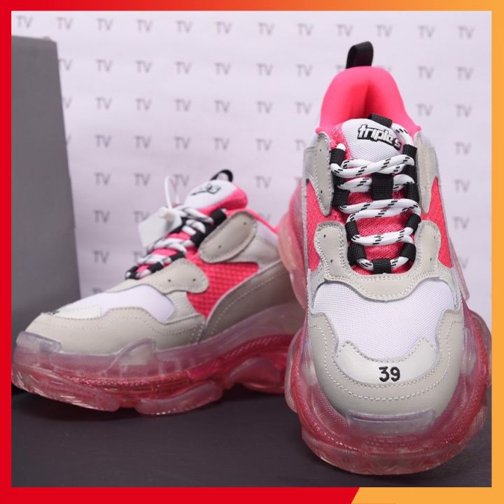 Giày Balenciaga Triple S Trắng Hồng 👟 FREE SHIP, BAO ĐỔI SIZE 👟 Giày Sneaker Nam Nữ, Giày Thể Thao Cao Cấp