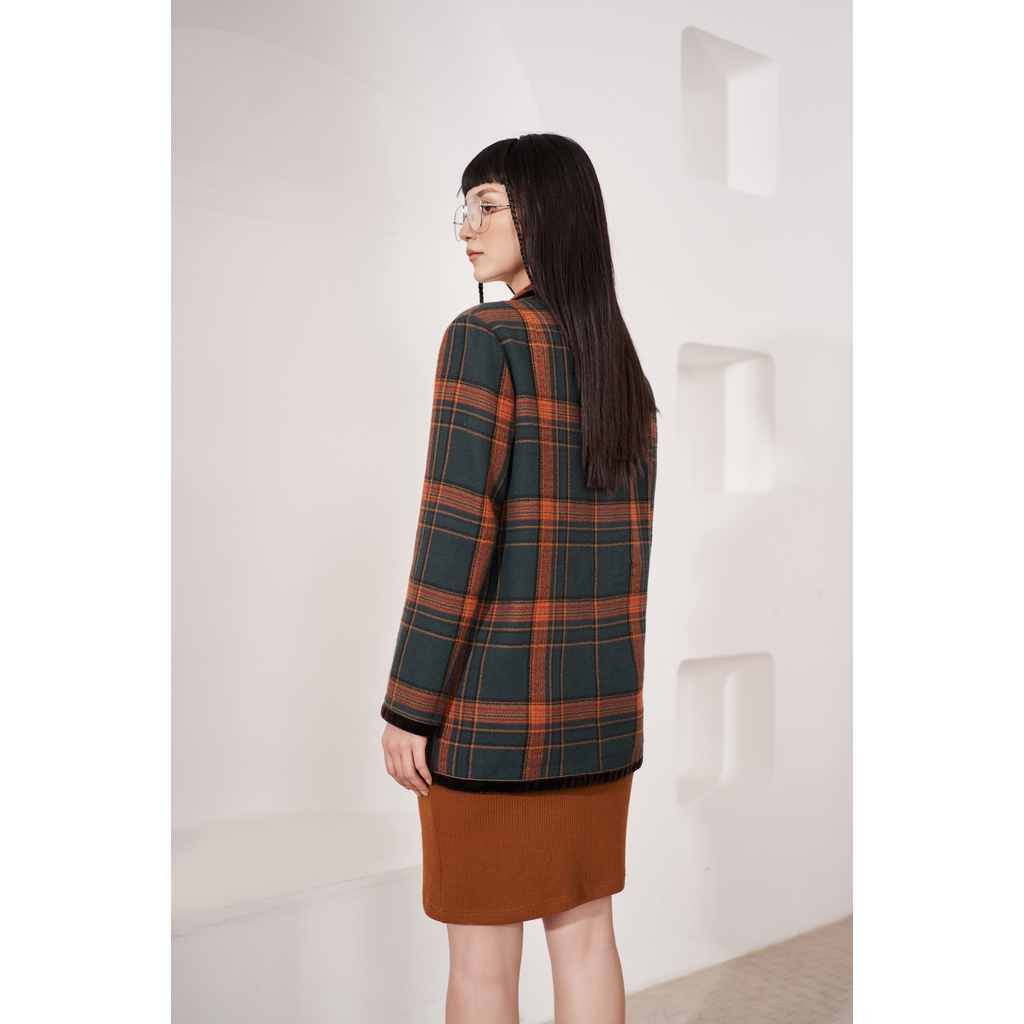 Áo blazer kẻ dạ nữ LADY ME by Eva de Eva 22SBLO001K