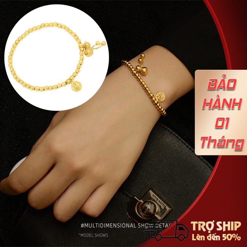 Vòng tay, lắc tay nữ bằng Thép Titan mạ vàng 18K không phai màu mang đến Tài-Lộc-May Mắn.