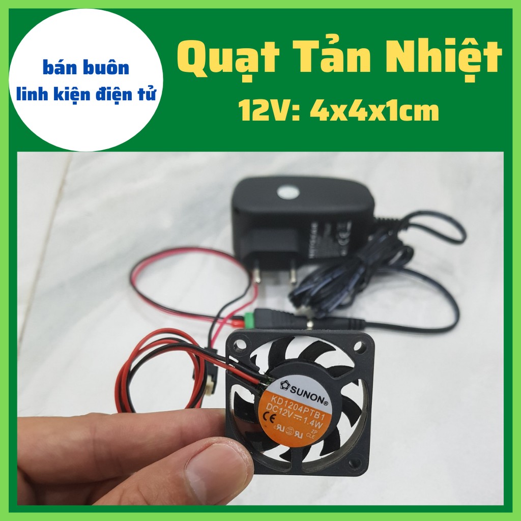 Quạt tản nhiệt 12v 4cm, 4x4x1CM, quạt dc 12v 4cm