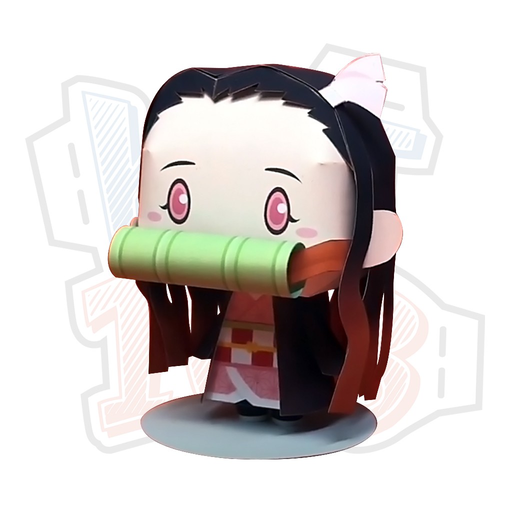 Mô hình giấy Anime Girl Chibi Nezuko Kamado - Demon Slayer ver 2 (Kimetsu no Yaiba)