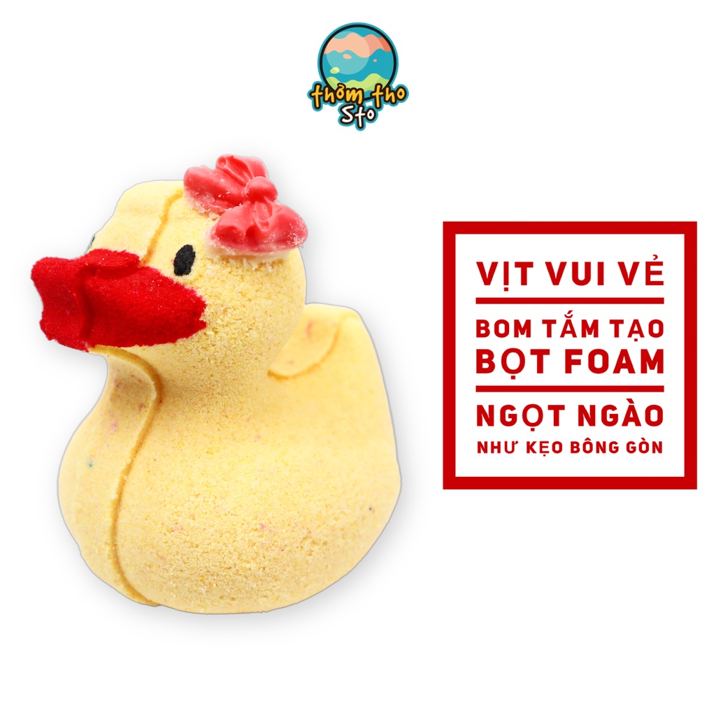 Bom tắm, viên sủi bồn tắm sủi màu sắc VỊT VUI VẺ bath bomb, 140 gram