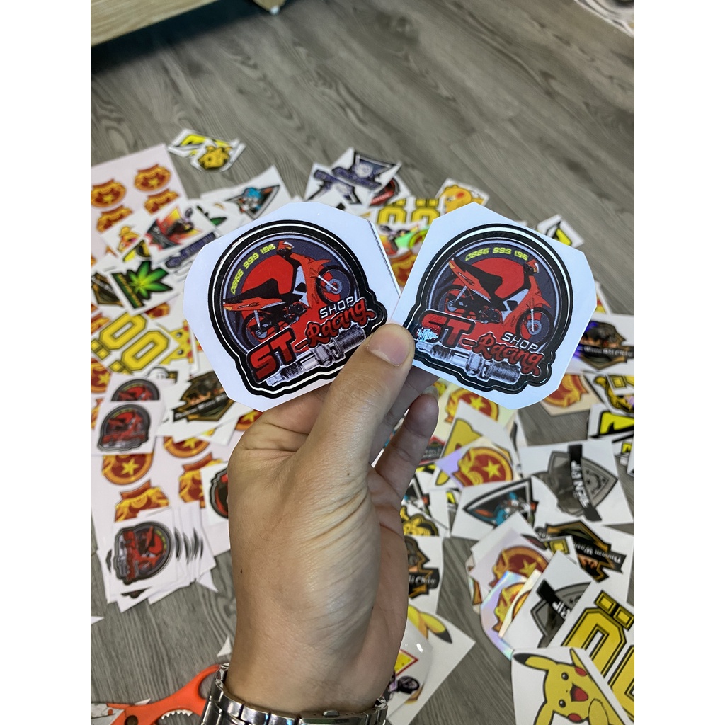 Tem Sticker ST SHOP - 3Lớp cao cấp chống bong phai màu ! ( giá 1c )