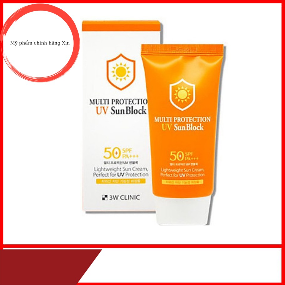 [Hàng Nhập Khẩu] Kem chống nắng giữ ẩm sáng da - Kem chống nắng 3W Clinic Multi Protection Uv Sun Block SPF50+/PA+++70ml