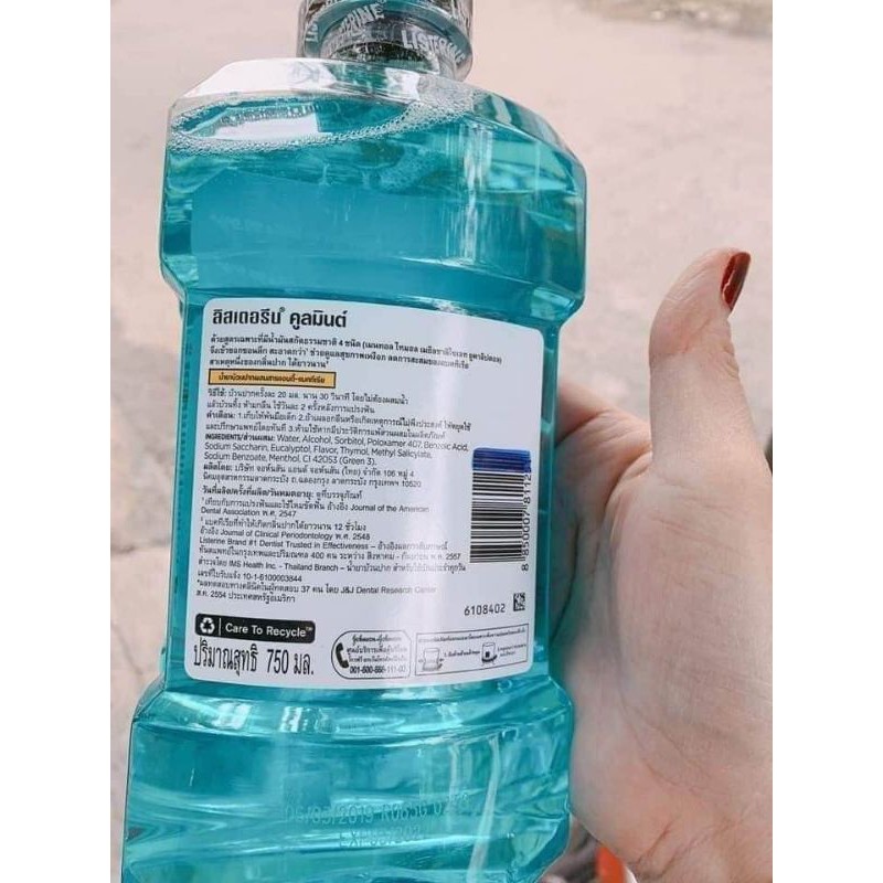 Nước xúc miệng Listerine bạc hà/zero 750ml