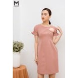 Đầm công sở 7 mảnh dáng A thêu hoa 3D