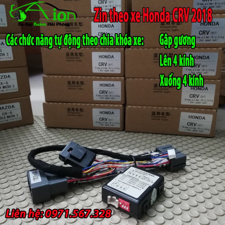 Bộ gập gương lên kính tự động Civic CRV 2018-2019 Fuji Kavitech Laxisi