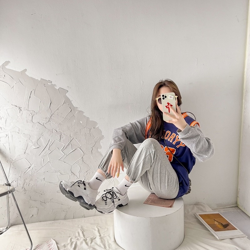 Giày thể thao đế chunky cá tính dành cho nữ phong cách giày ulzzang Hàn Quốc