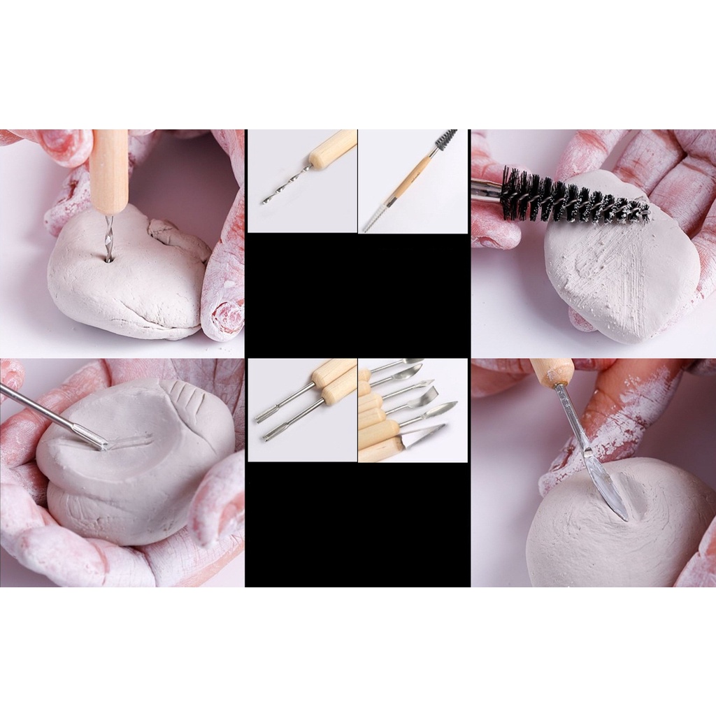 Bộ dụng cụ điêu khắc làm đất sét nghệ thuật đồ gốm nặn tao hình Mont Marte Lalunavn - B82