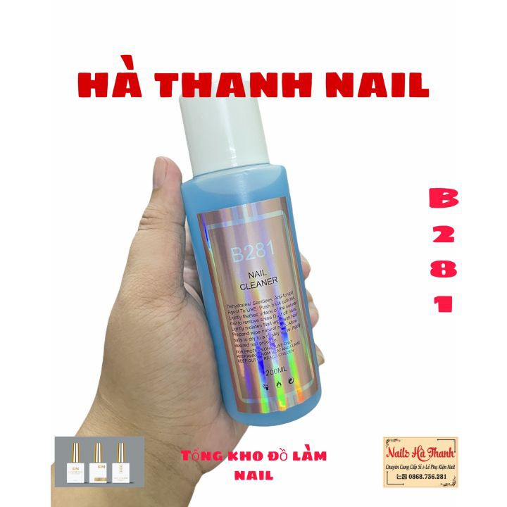 [ Hàng Tốt ] Nước Lau Gel B281 Chính Hãng 200ml Có Mùi Thơm , Cồn Lau Gel Chuyên Dụng