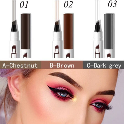 Bút Kẻ Lông Mày 4 Ngòi Lâu Trôi Chống Thấm Nước