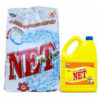 Bộ 1 gói bột giặt Next Extra 6kg + 1 nước rửa chén 1.5kg đậm đặc