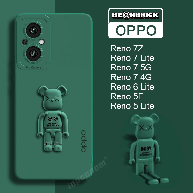 Ốp Điện Thoại Silicon Mềm Có Giá Đỡ Hình Gấu Cho OPPO Reno 7 Z 7Z 5F 5 6 Lite Reno7 4G Reno 8 5G