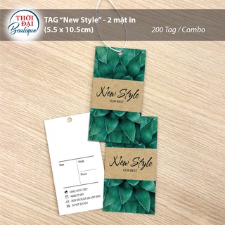 100c - Tag treo / nhãn treo giấy / mác thời trang, nền sen đá - 2 mặt in