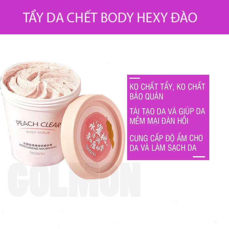 Tẩy da chết body hương Đào Hexy tấy tế bào chết toàn thân giúp làn da sáng mịn và cải thiện viêm nang lông | BigBuy360 - bigbuy360.vn
