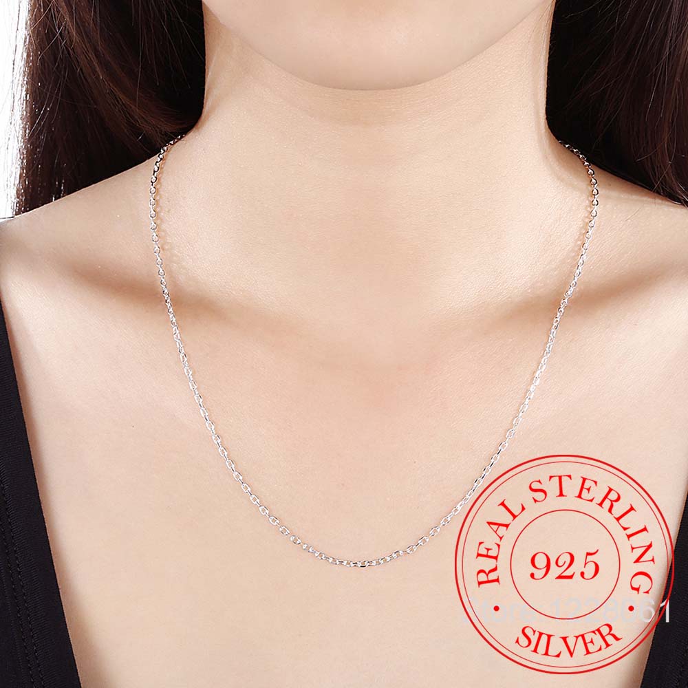 Dây chuyền bạc 925 2MM bản rộng thời trang cho nữ
